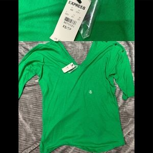 Green off the shoulder from express